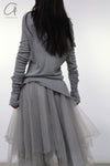 Marc Le Bihan 2590 series triple silk skirt collection French handmade MLB-2590-ZZHUI PEARL GREY
